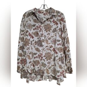 Easel Floral Button Down Shirt Size Small